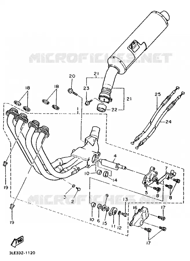 ECHAPPEMENT Yamaha MOTO 1000 1993 FZR  FZR1000