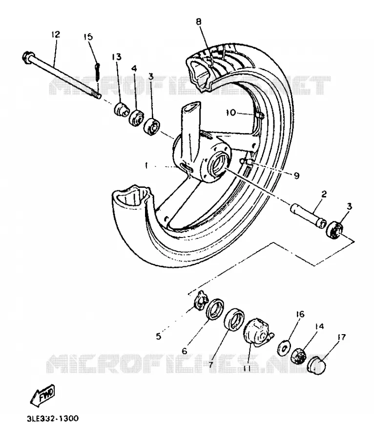ROUE AVANT Yamaha MOTO 1000 1993 FZR  FZR1000