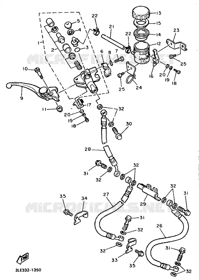 MAITRE CYLINDRE AVANT Yamaha MOTO 1000 1993 FZR  FZR1000