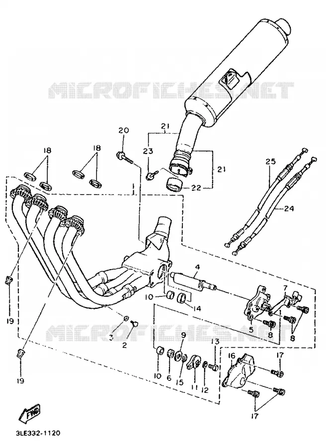 ECHAPPEMENT Yamaha MOTO 1000 1994 FZR  FZR1000