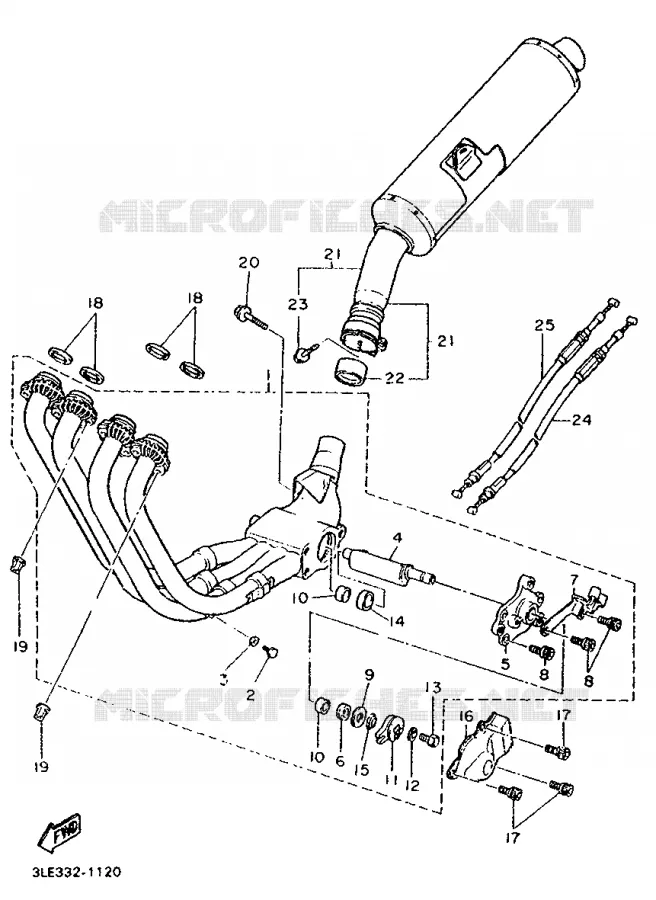 ECHAPPEMENT Yamaha MOTO 1000 1994 FZR  FZR1000