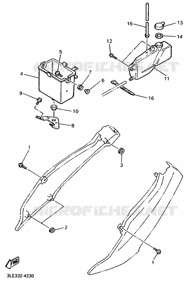 COUVERCLE LATERAL Yamaha MOTO 1000 1994 FZR  FZR1000