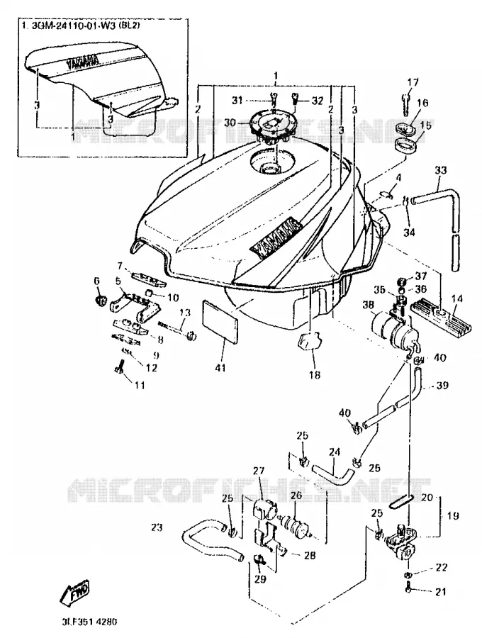 RESERVOIR A ESSENCE Yamaha MOTO 1000 1994 FZR  FZR1000