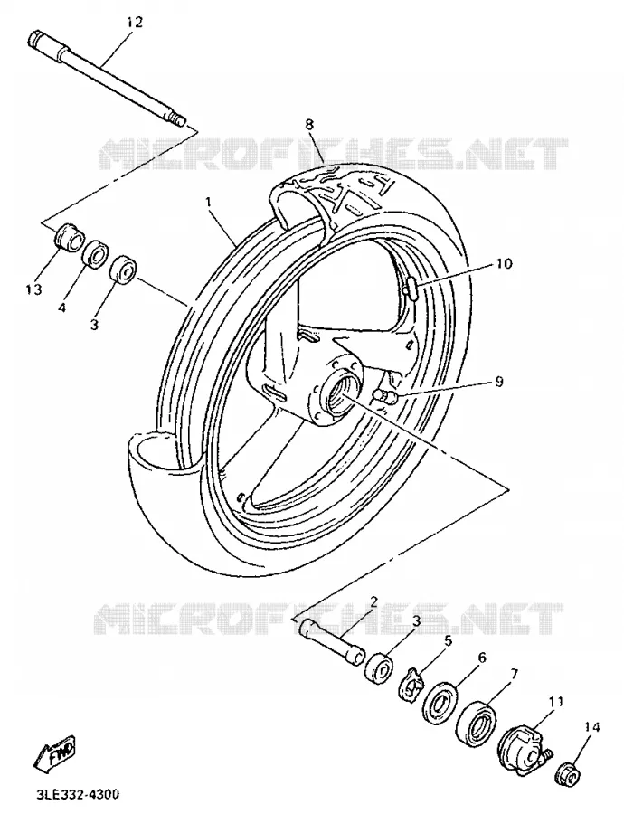 ROUE AVANT Yamaha MOTO 1000 1995 FZR  FZR1000