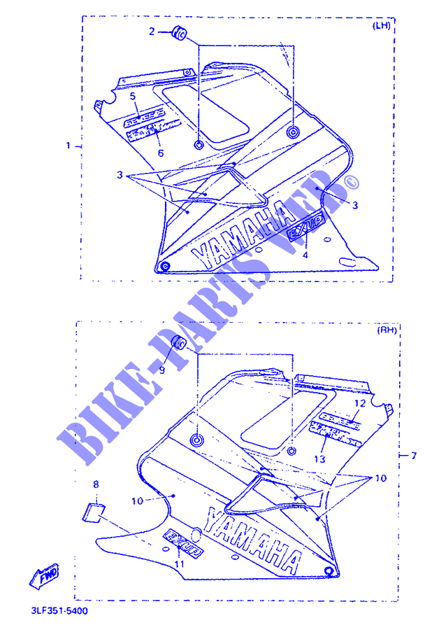 CARENAGES 2 pour Yamaha FZR1000 de 1995