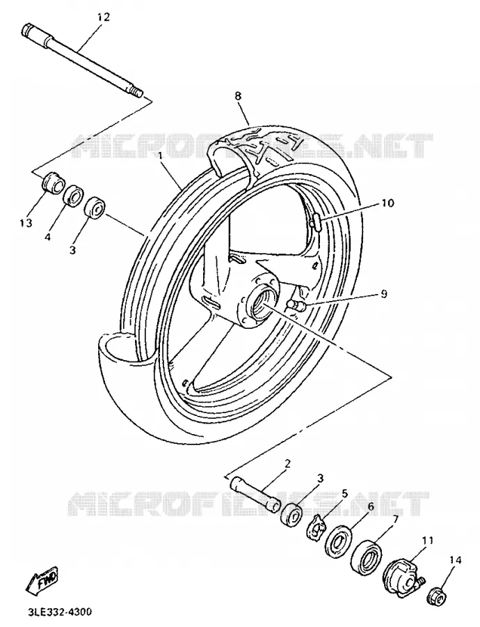 ROUE AVANT Yamaha MOTO 1000 1995 FZR  FZR1000