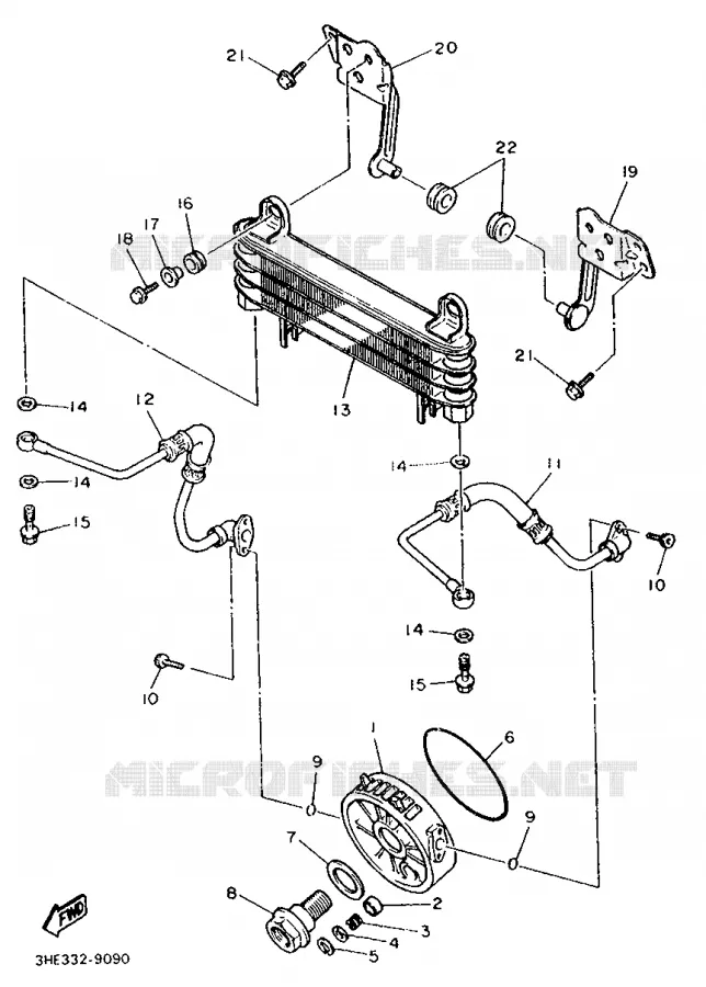 RADIATEUR D'HUILE / ECHANGEUR Yamaha MOTO 500 1990 FZR  FZR500