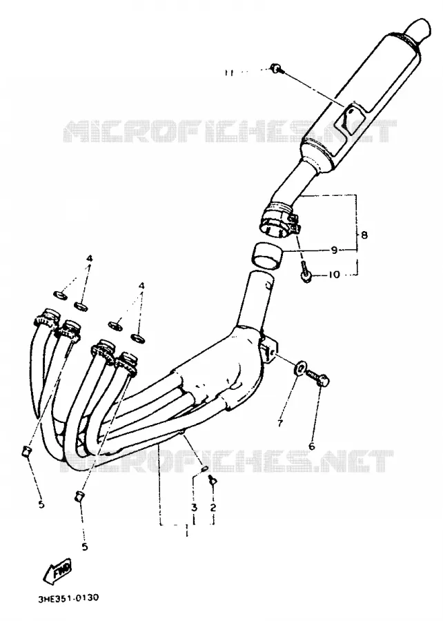 ECHAPPEMENT Yamaha MOTO 500 1993 FZR  FZR500