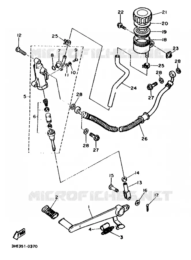 MAITRE CYLINDRE DE FREIN ARRIERE Yamaha MOTO 600 1992 FZR  FZR600