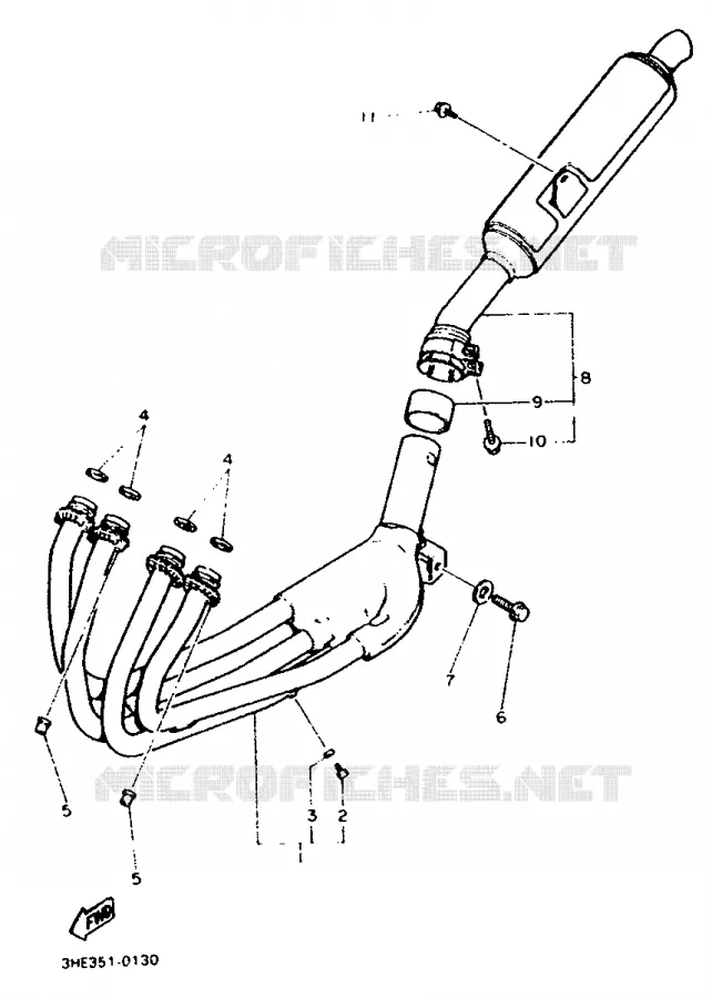 ECHAPPEMENT Yamaha MOTO 600 1990 FZR  FZR600M (37KW)