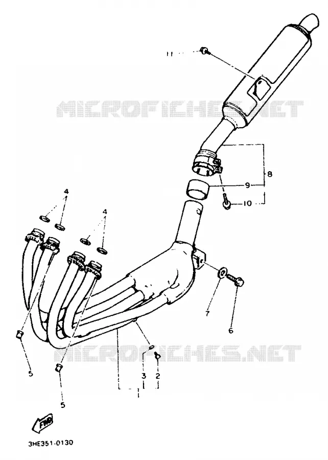 ECHAPPEMENT Yamaha MOTO 600 1993 FZR  FZR600M (37KW)
