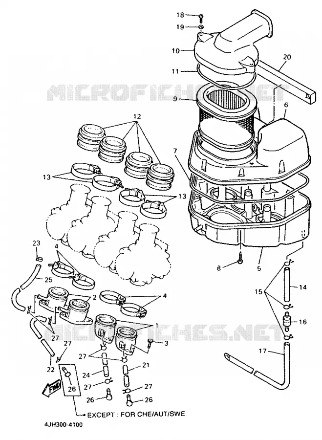 ADMISSION Yamaha MOTO 600 1994 FZR  FZR600R