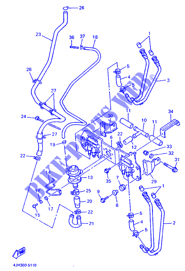 SYSTÈME ANTIPOLLUTION pour Yamaha FZR600R de 1995