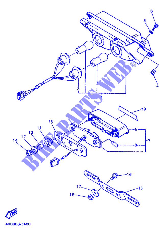 FEU ARRIERE pour Yamaha FZR600R (72.1KW de 1994