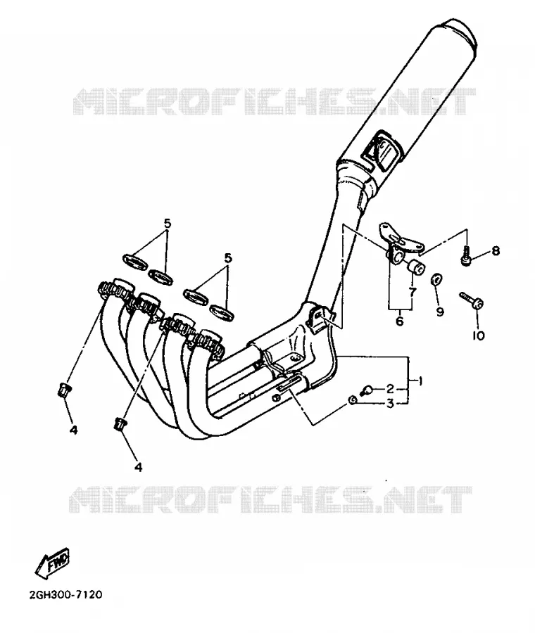 ECHAPPEMENT Yamaha MOTO 750 1988 FZR  FZR750