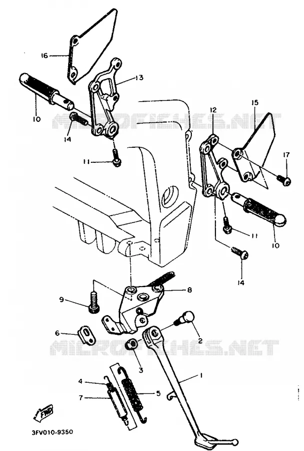 SUPPORT / REPOSE PIEDS Yamaha MOTO 750 1989 FZR  FZR750R