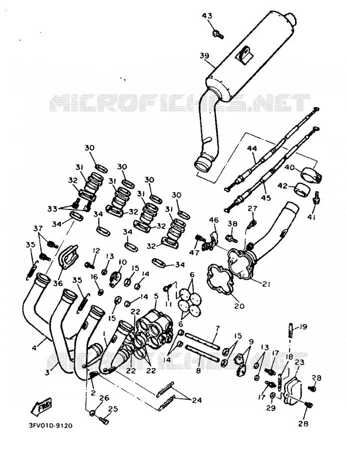 ECHAPPEMENT Yamaha MOTO 750 1990 FZR  FZR750R