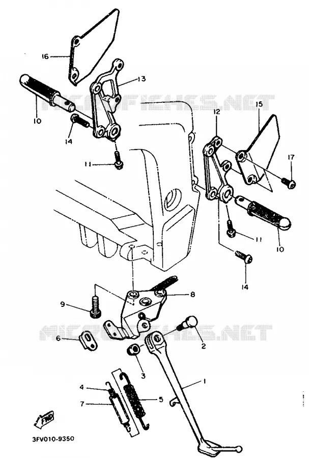 SUPPORT / REPOSE PIEDS Yamaha MOTO 750 1989 FZR  FZR750RW