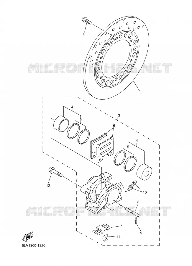 ETRIER DE FREIN ARRIERE Yamaha MOTO 1000 2001 FAZER  FZS1000