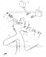 GUIDON ET CABLES pour Yamaha TZR50 de 1998