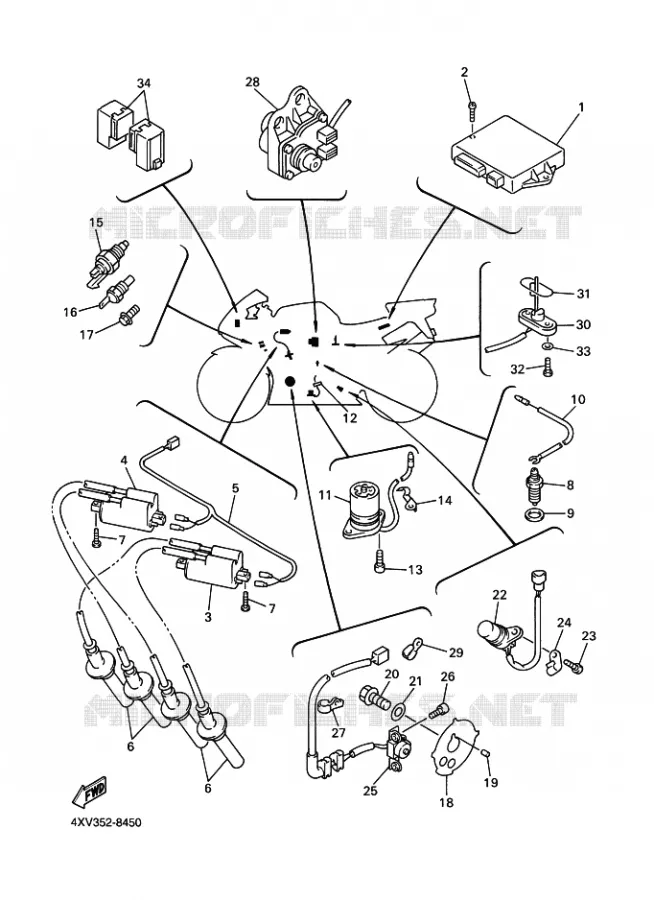 PARTIE ELECTRIQUE 1 Yamaha MOTO 1000 1998 R1  YZF-R1 R1