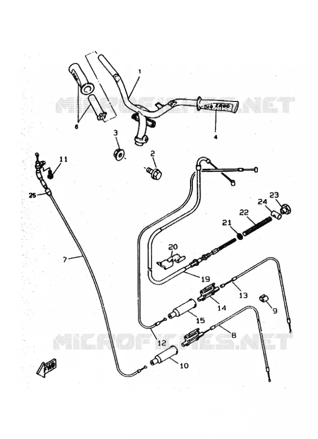 GUIDON ET CABLES Yamaha SCOOTER 50 1997 NEXT GENERATION  CW50RS