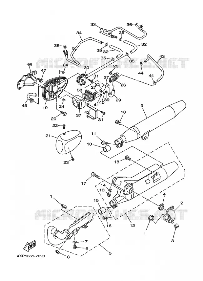 ECHAPPEMENT Yamaha MOTO 650 1997 DRAGSTAR  XVS650 DRAGSTAR