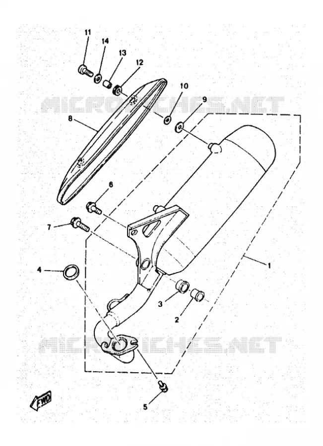 ECHAPPEMENT Yamaha SCOOTER 50 1997 OVETTO  YN50 OVETTO