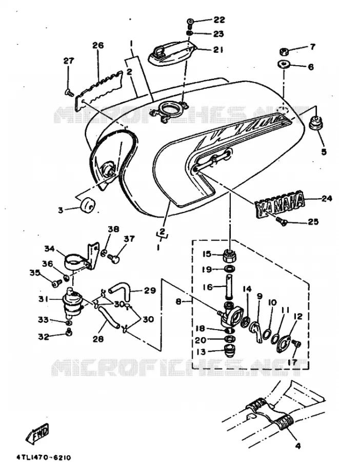 RESERVOIR A ESSENCE Yamaha MOTO 100 1996 RX  RX100