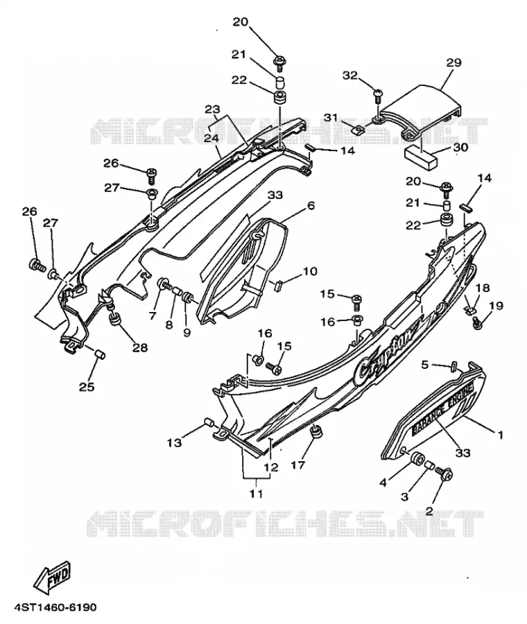 COUVERCLE LATERAL Yamaha SCOOTER 105 1996 CRYPTON  T105E CRYPTON