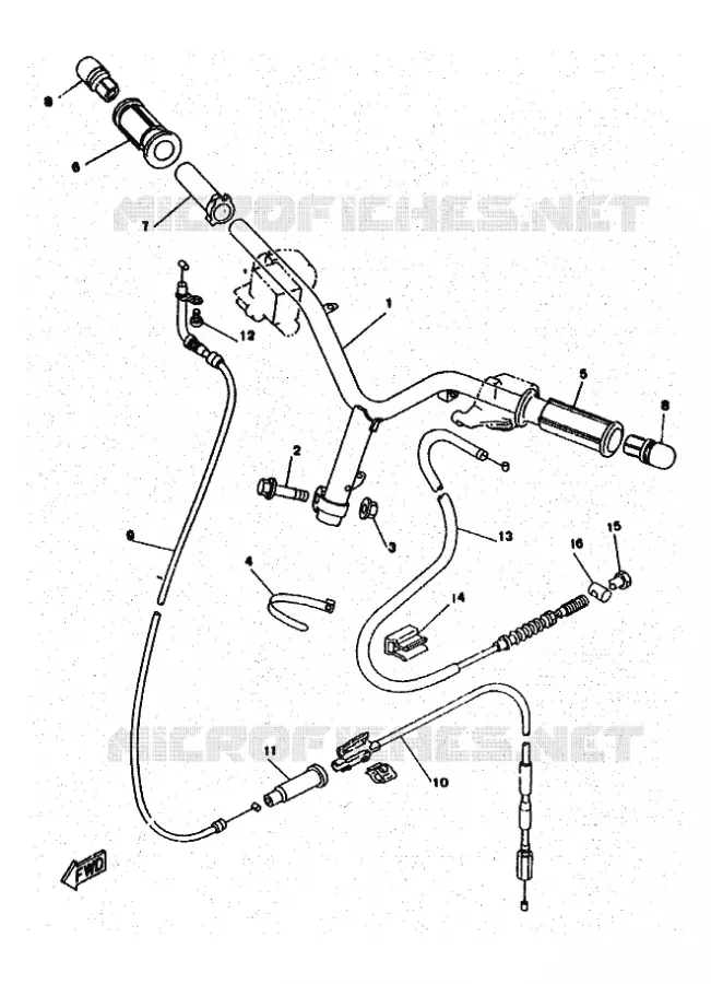 GUIDON ET CABLES Yamaha SCOOTER 50 1996 YA  YA50R