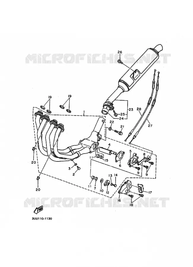 ECHAPPEMENT 2 - CALIFORNIE Yamaha MOTO 600 1995 FZR GENESIS  FZR600 FZR600RG GENESIS