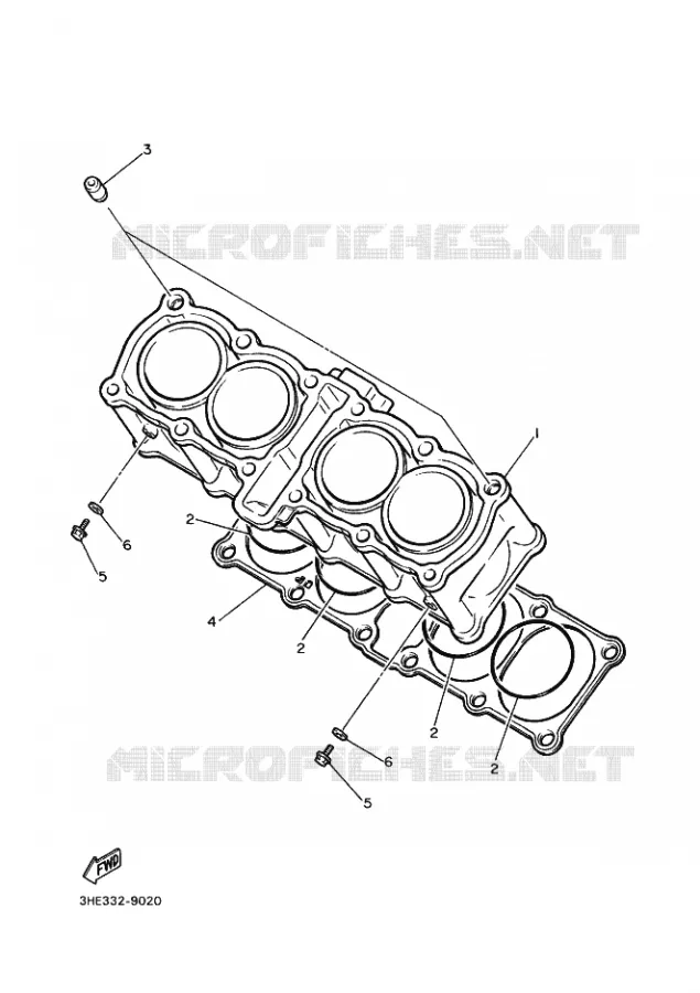 CYLINDRE Yamaha MOTO 600 1995 FZR GENESIS  FZR600 FZR600RG GENESIS