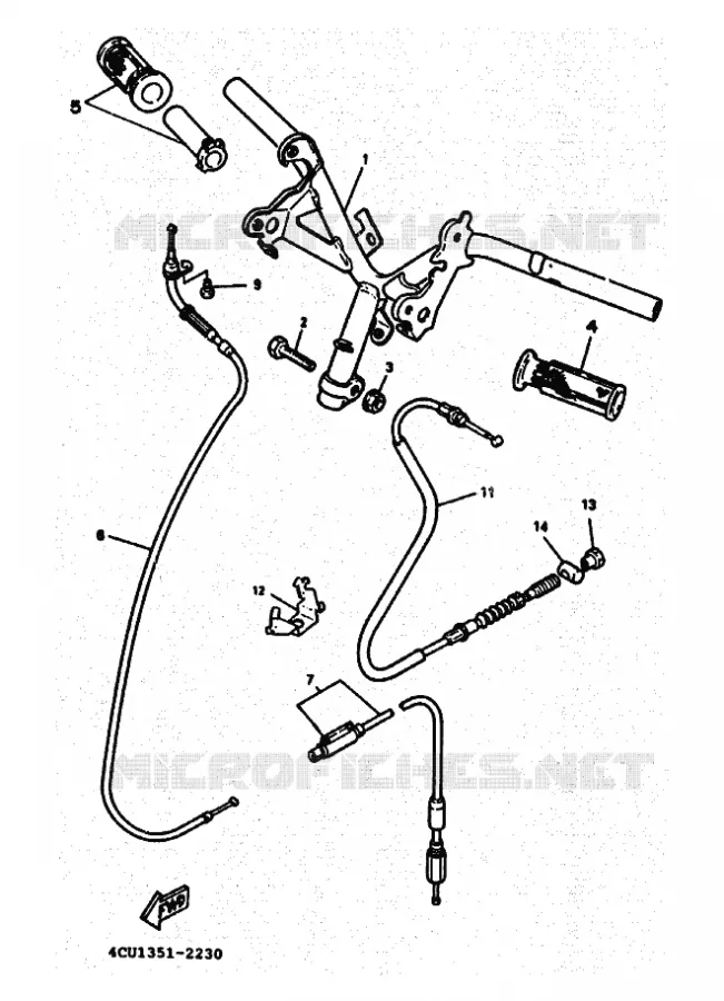 GUIDON ET CABLES Yamaha SCOOTER 50 1995 ZEST  YE50