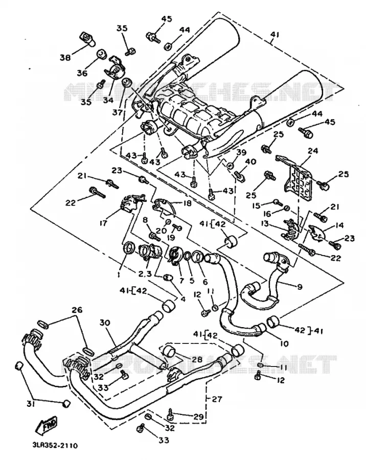 ECHAPPEMENT Yamaha MOTO 1200 1994 VMAX  VMX12 VMX12F VMAX