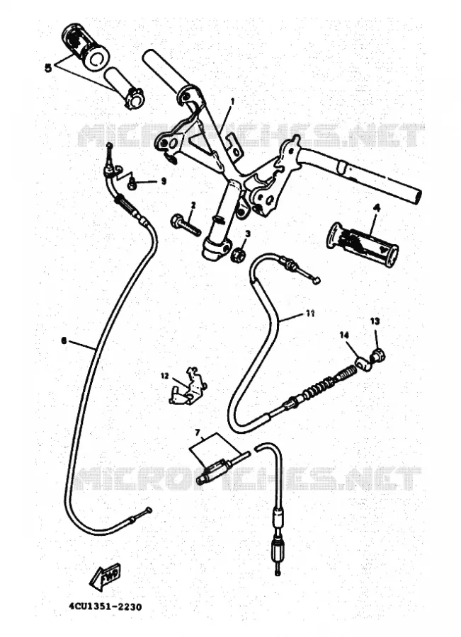 GUIDON ET CABLES Yamaha SCOOTER 50 1994 EVOLIS  YE50 EVOLIS