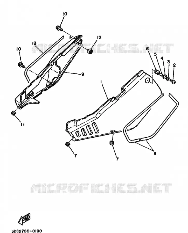 COUVERCLE LATERAL Yamaha MOTO 125 1990 TT  TT250