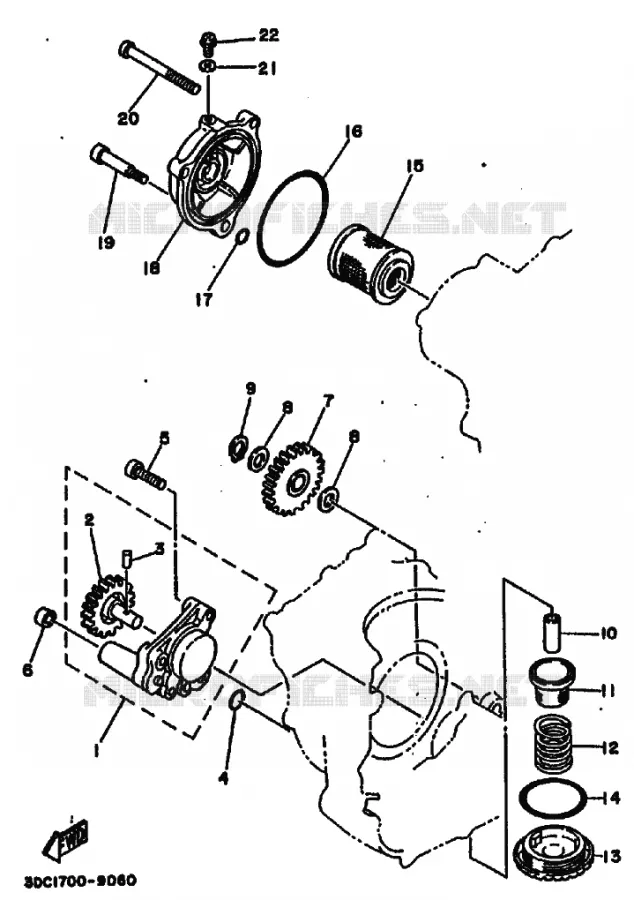 POMPE A HUILE Yamaha MOTO 125 1990 TT  TT250