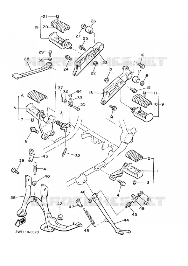 SUPPORT / REPOSE PIEDS Yamaha MOTO 1200 1989 VMAX  VMX12 VMAX
