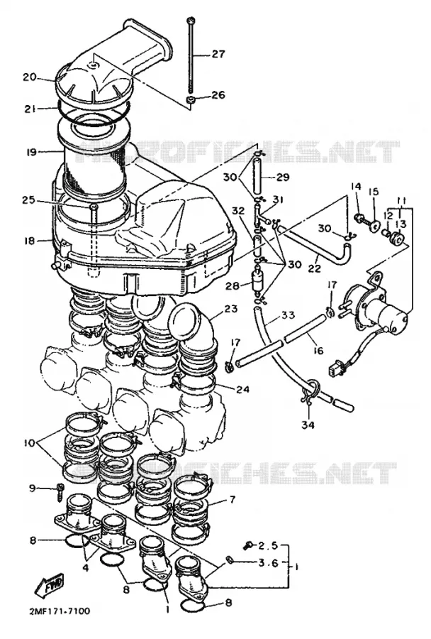 ADMISSION Yamaha MOTO 750 1988 FZ GENESIS  FZ750 GENESIS