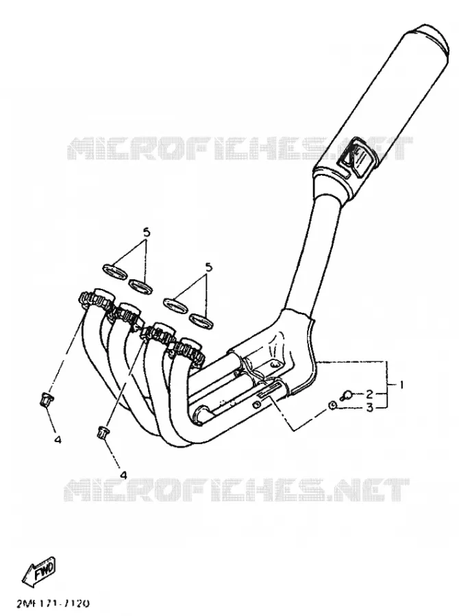 ECHAPPEMENT Yamaha MOTO 750 1988 FZ GENESIS  FZ750 GENESIS