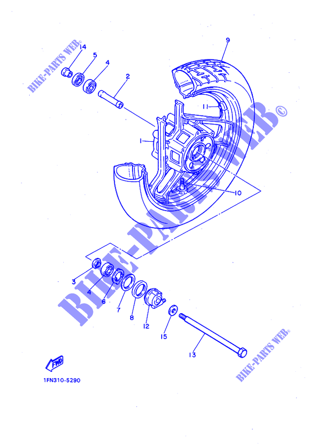ROUE AVANT pour Yamaha FZ750 de 1988