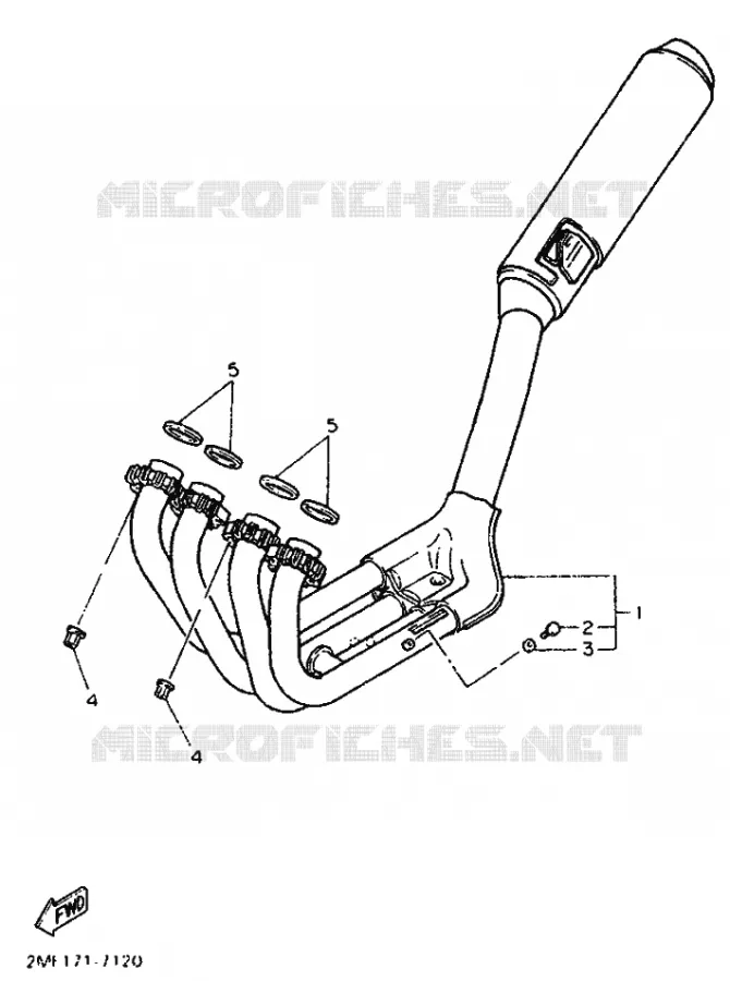 ECHAPPEMENT Yamaha MOTO 750 1988 FZ GENESIS  FZ750 GENESIS