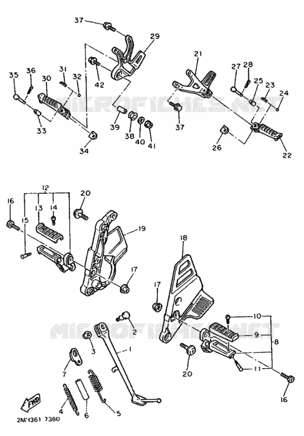 SUPPORT / REPOSE PIEDS Yamaha MOTO 750 1988 FZ GENESIS  FZ750 GENESIS
