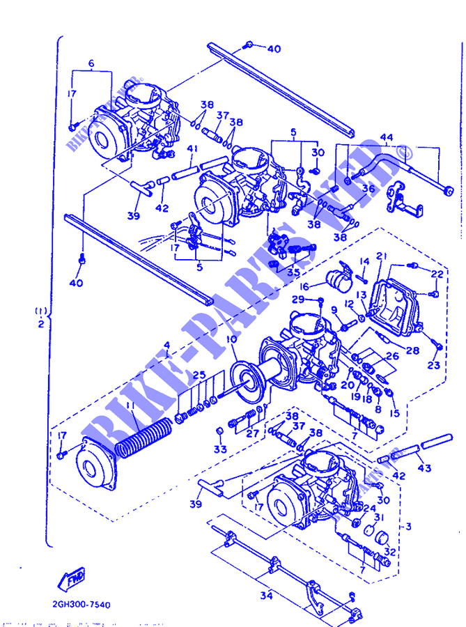 PIÈCES OPTIONNELLES   CARBURATEUR pour Yamaha FZR1000 de 1987