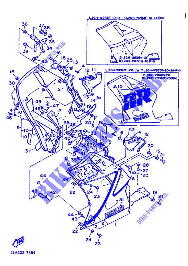 CARENAGES 2 pour Yamaha FZR1000 de 1987