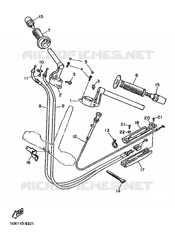 GUIDON ET CABLES Yamaha MOTO 1200 1986 FJ  FJ1200