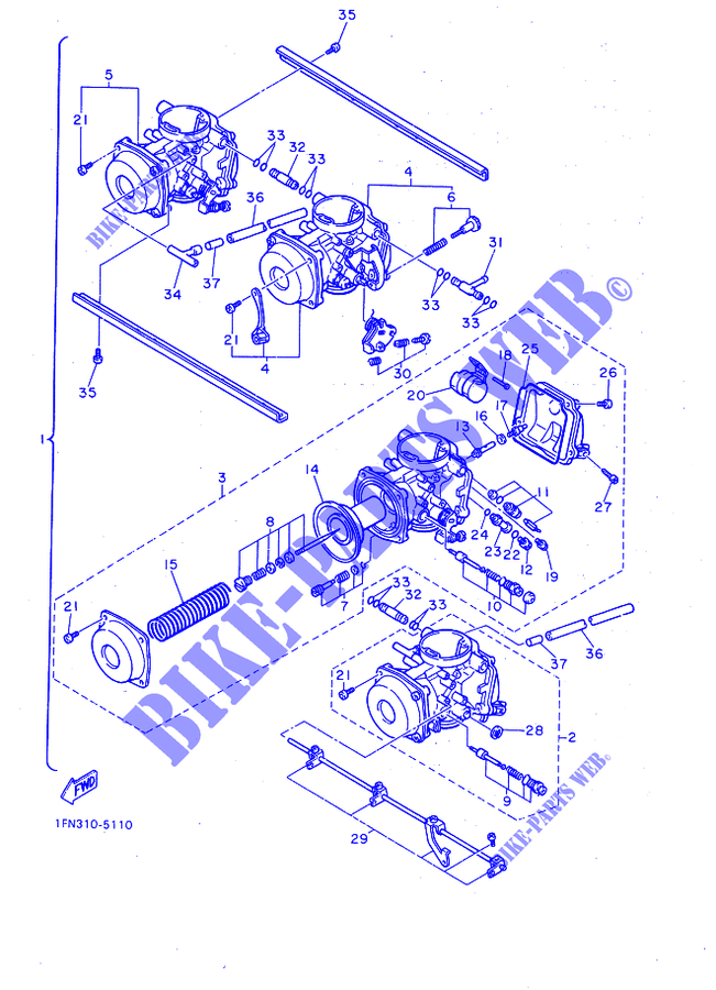 CARBURATEUR pour Yamaha FZ750 de 1986