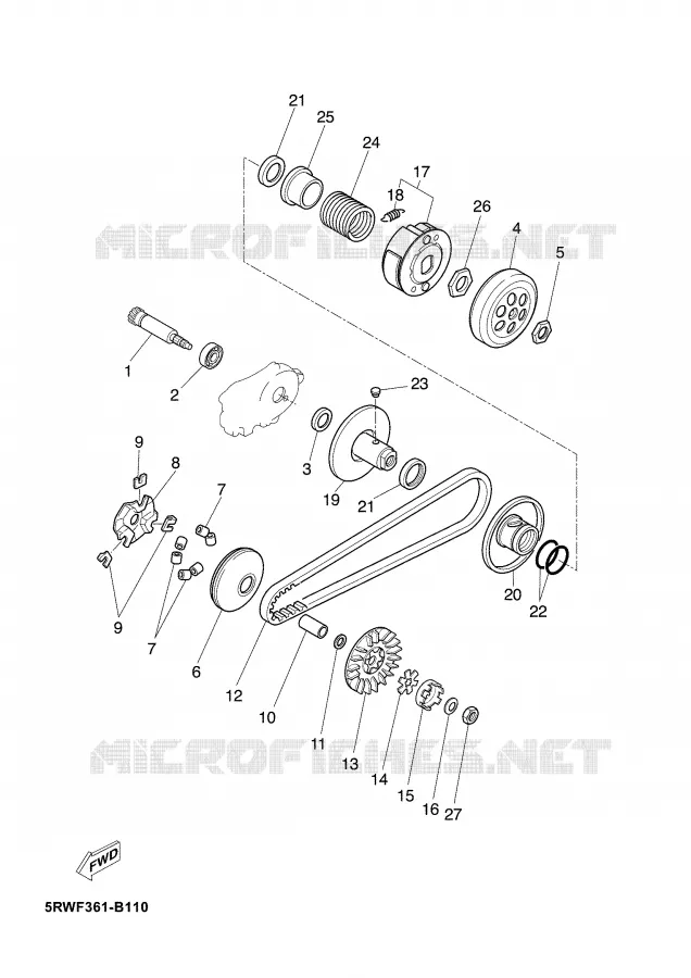 EMBRAYAGE DE DEMARREUR Yamaha SCOOTER 50 2008 JOG  CS50Z