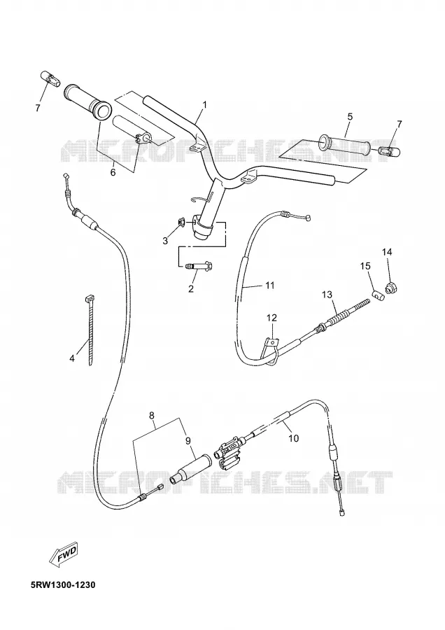GUIDON ET CABLES Yamaha SCOOTER 50 2009 JOG  CS50Z